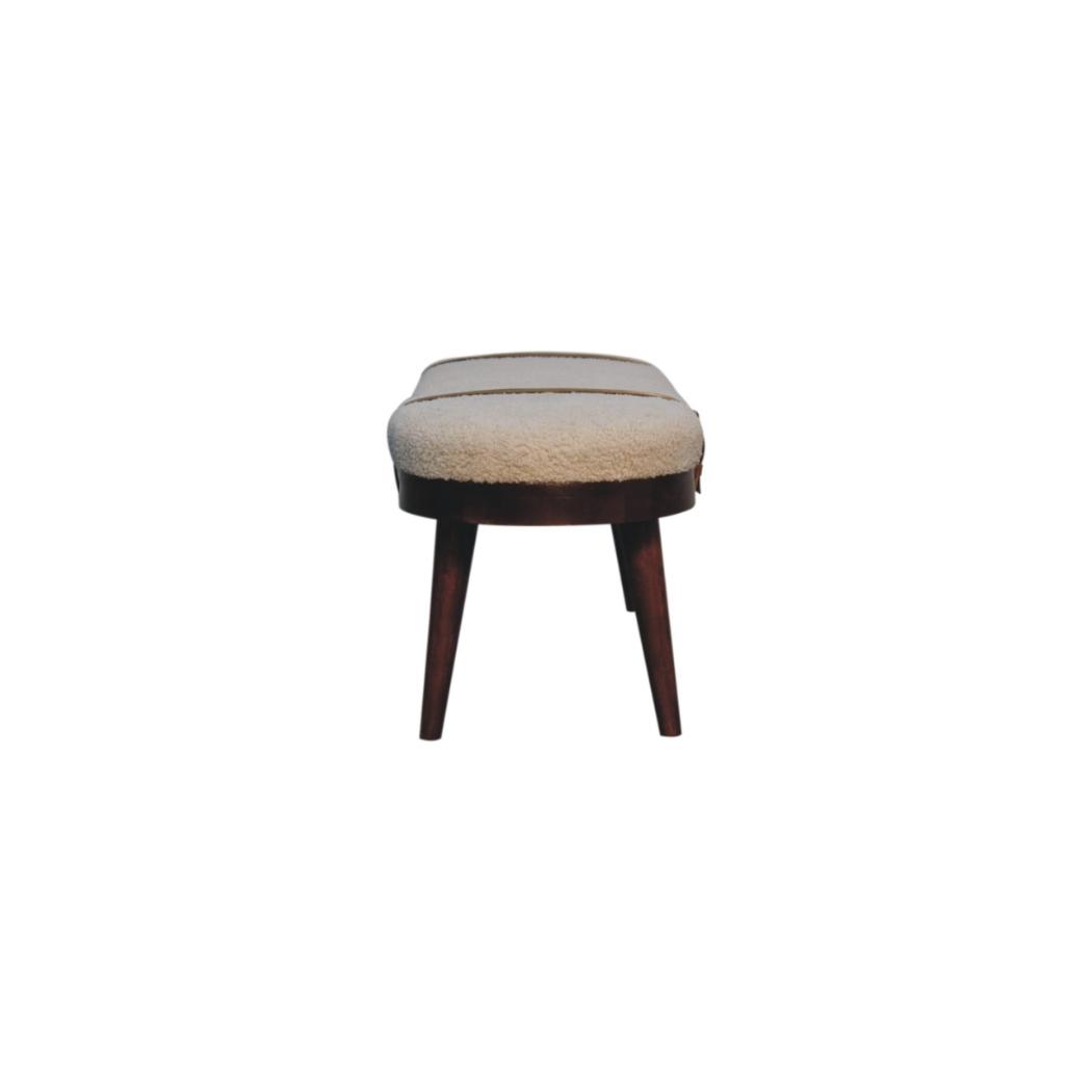 Nordholm Boucle Bench | Textured Upholstery | Solid Wood Frame