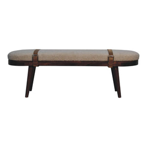 Nordholm Boucle Bench | Textured Upholstery | Solid Wood Frame