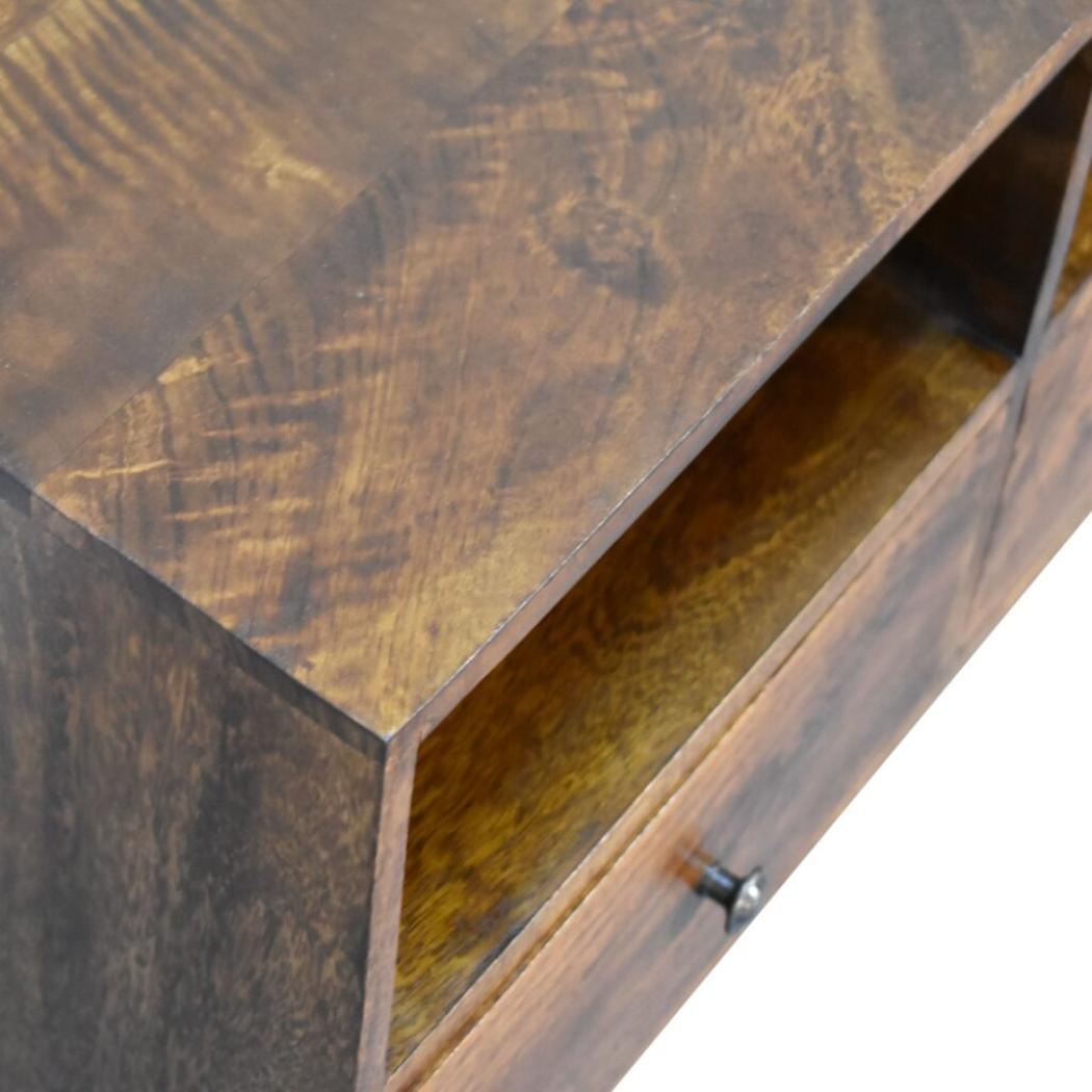 Nordic 3-Drawer TV Unit | Chestnut Finish | Scandinavian Media Storage