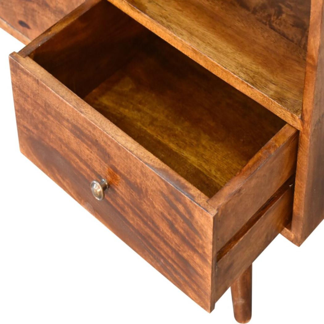 Nordic 3-Drawer TV Unit | Chestnut Finish | Scandinavian Media Storage