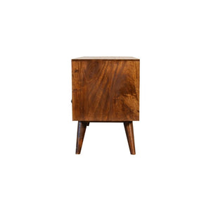 Nordic 3-Drawer TV Unit | Chestnut Finish | Scandinavian Media Storage