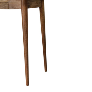 Nordic Cable Writing Desk | Solid Mango Wood | Oak Finish | 2 Drawer Home Office Desk