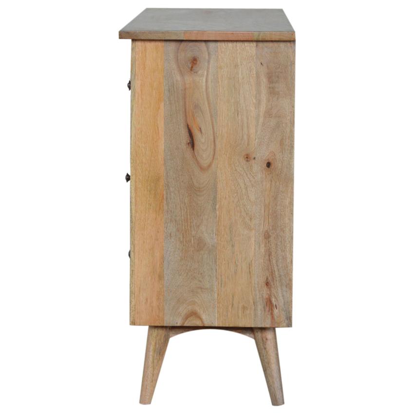 Nordic Chest of Drawers | Solid Mango Wood | Oak Finish | 8 Drawer Storage Dresser