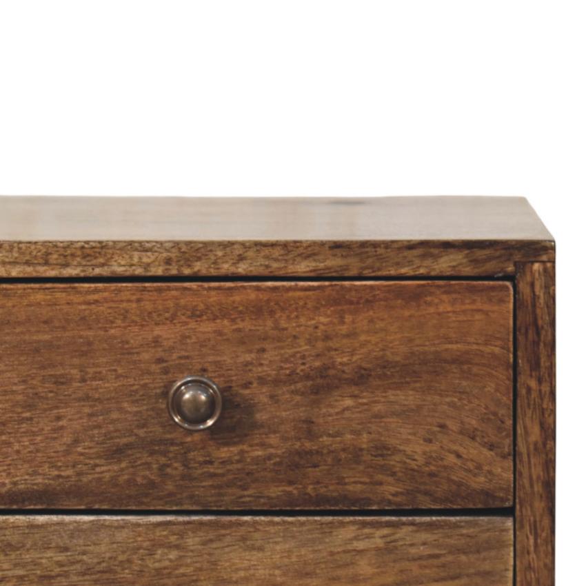 Nordic Classic Grey Bedside | 2 Drawer Solid Wood Nightstand