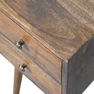 Nordic Classic Grey Bedside | 2 Drawer Solid Wood Nightstand