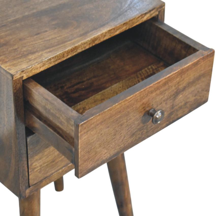 Nordic Classic Grey Bedside | 2 Drawer Solid Wood Nightstand