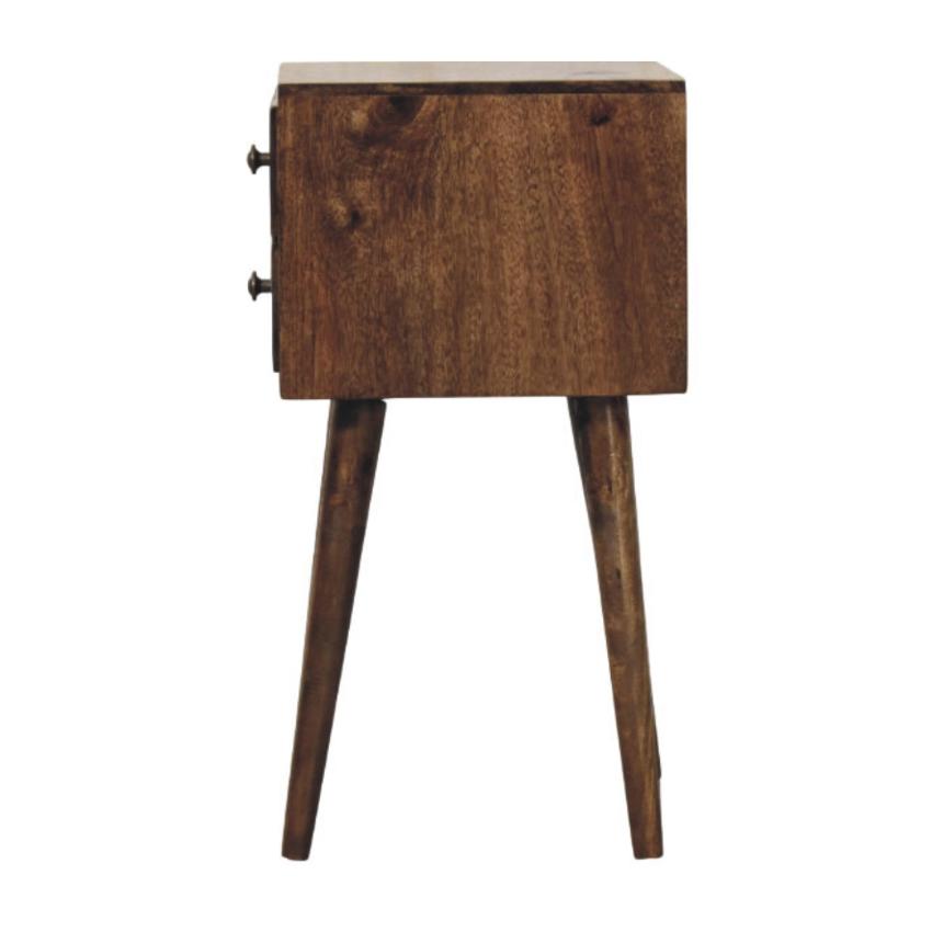Nordic Classic Grey Bedside | 2 Drawer Solid Wood Nightstand