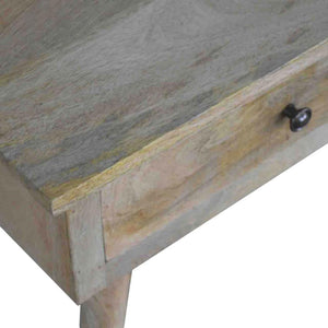 Nordic Coffee Table | Solid Mango Wood | Oak Finish | 2 Drawer Living Room Table