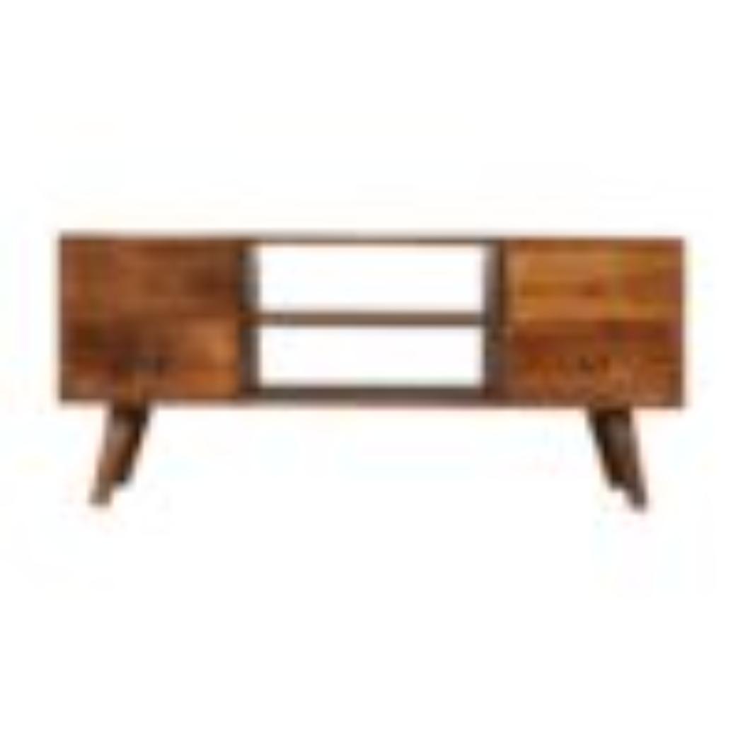 Nordic Entertainment Unit | Chestnut Finish | Scandinavian TV Storage
