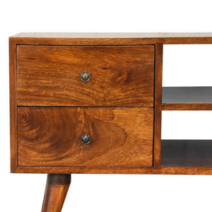Nordic Entertainment Unit | Chestnut Finish | Scandinavian TV Storage