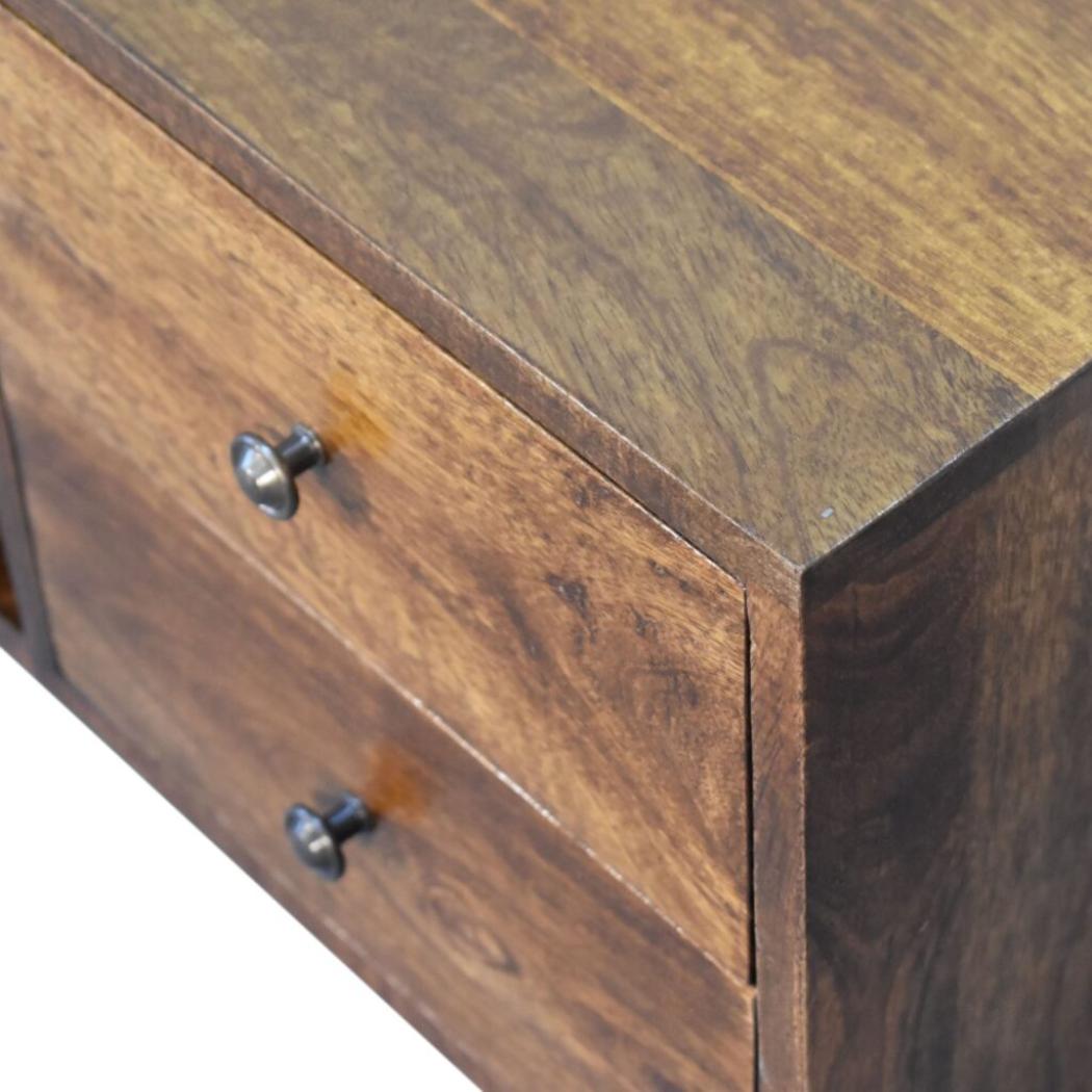 Nordic Entertainment Unit | Chestnut Finish | Scandinavian TV Storage
