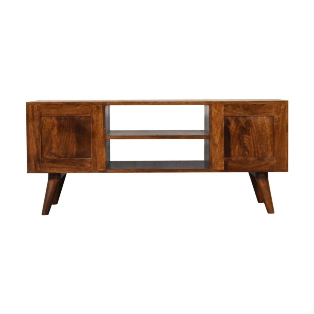 Nordic Entertainment Unit | Chestnut Finish | Scandinavian TV Storage
