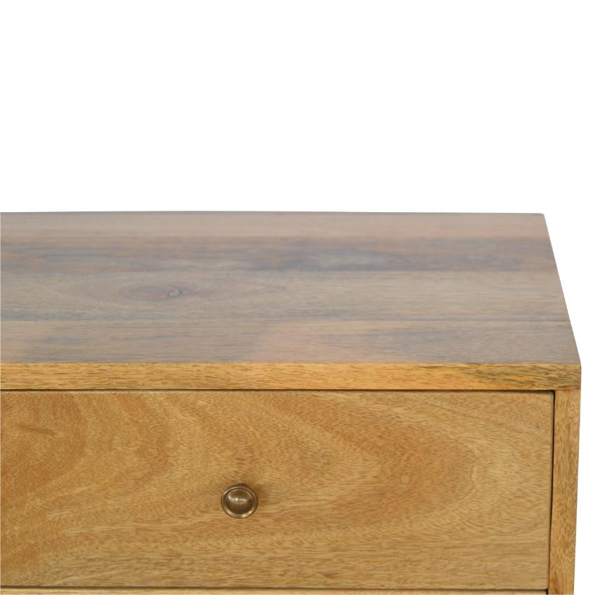Nordic Mango Wood Console Table | 4 Drawers | Oak-Style Finish