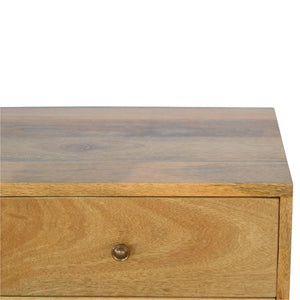 Nordic Mango Wood Console Table | 4 Drawers | Oak-Style Finish