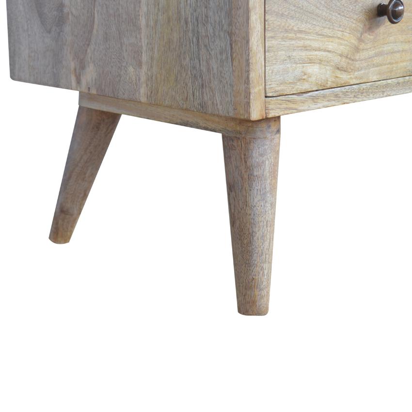 Nordic Mango Wood Entertainment Unit | 4 Drawers | Open Centre Shelves