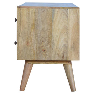 Nordic Mango Wood Entertainment Unit | 4 Drawers | Open Centre Shelves