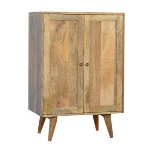 Nordic Mango Wood Wine Cabinet | 2 Doors | Internal Storage