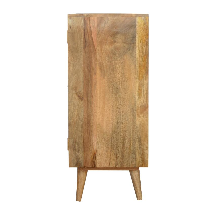 Nordic Mango Wood Wine Cabinet | 2 Doors | Internal Storage