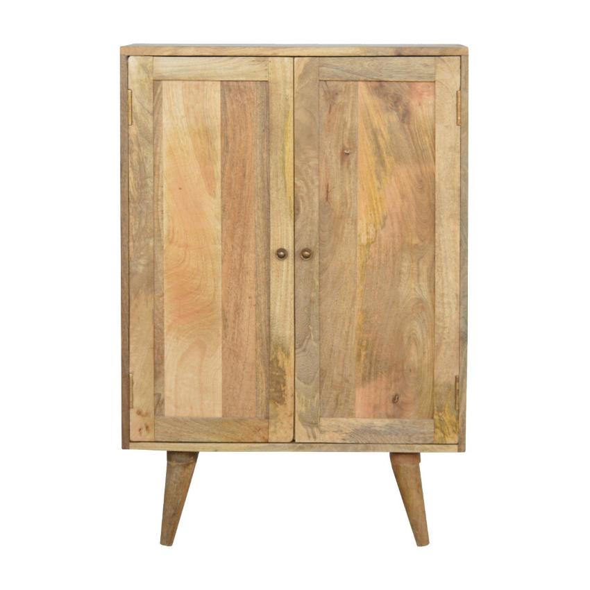 Nordic Mango Wood Wine Cabinet | 2 Doors | Internal Storage