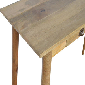 Nordic Mango Wood Writing Desk | 2 Drawers | Shell Handles