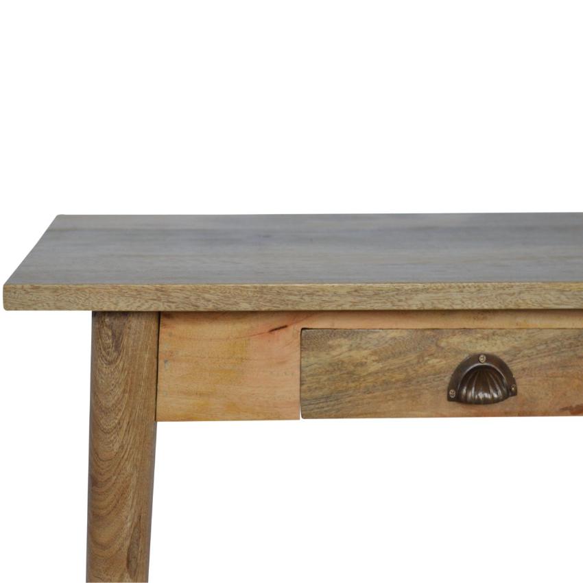 Nordic Mango Wood Writing Desk | 2 Drawers | Shell Handles
