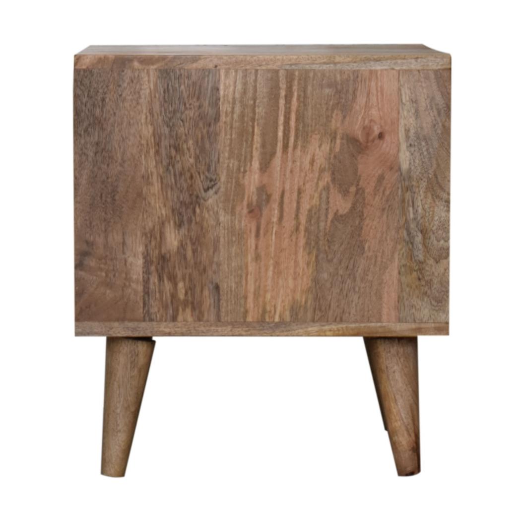 Nordic Nook Pet Bed | Solid Mango Wood | Oak Finish | Black Tweed Cushion