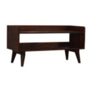 Nordic Storage Bench | Solid Mango Wood | Cherry Finish | Hallway and Bedroom Seating