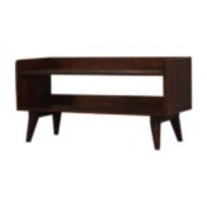 Nordic Storage Bench | Solid Mango Wood | Cherry Finish | Hallway and Bedroom Seating