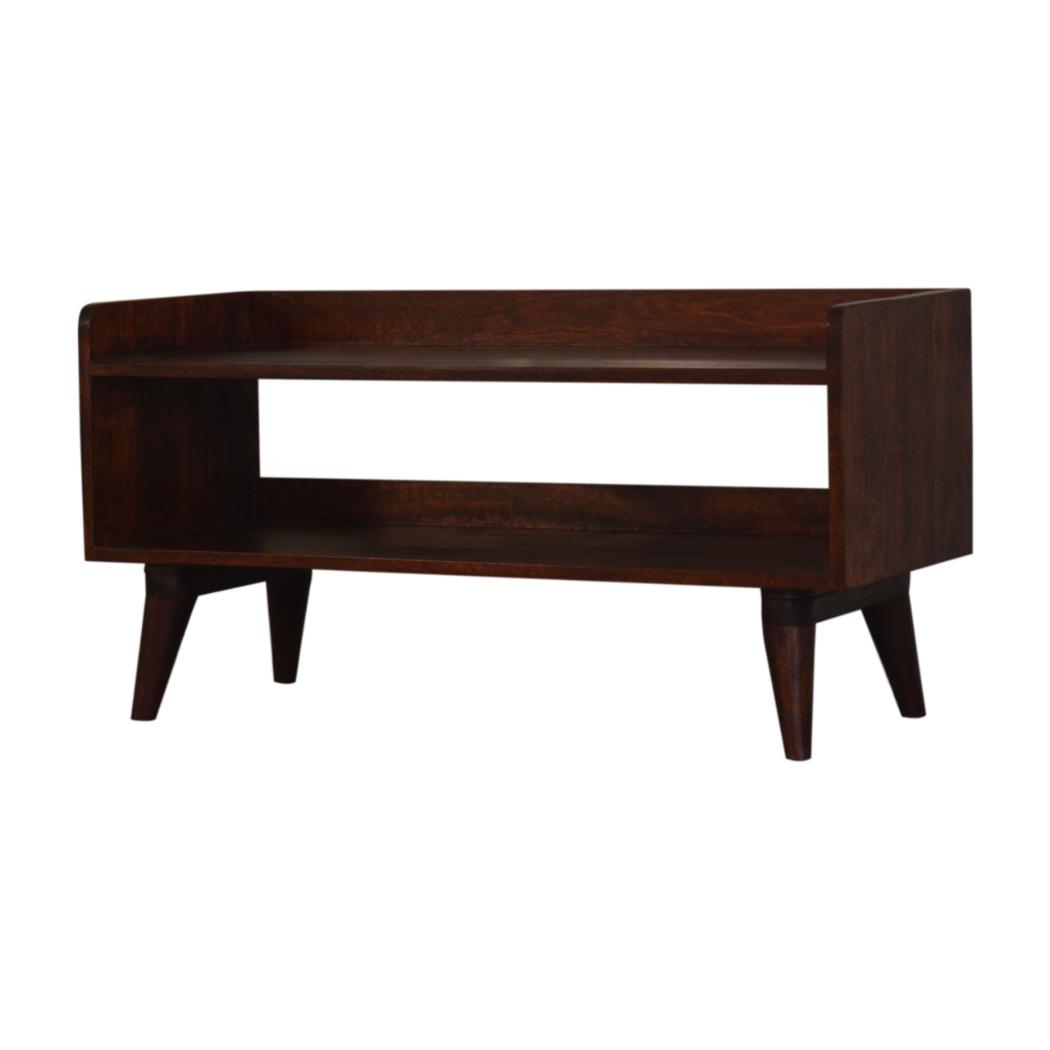 Nordic Storage Bench | Solid Mango Wood | Cherry Finish | Hallway and Bedroom Seating