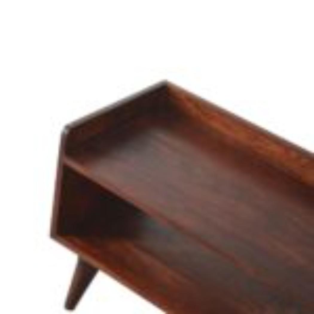 Nordic Storage Bench | Solid Mango Wood | Cherry Finish | Hallway and Bedroom Seating