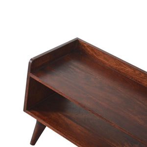 Nordic Storage Bench | Solid Mango Wood | Cherry Finish | Hallway and Bedroom Seating