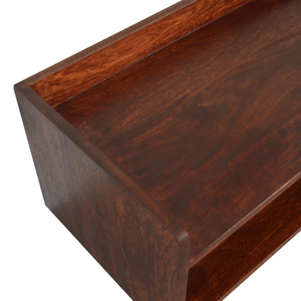 Nordic Storage Bench | Solid Mango Wood | Cherry Finish | Hallway and Bedroom Seating