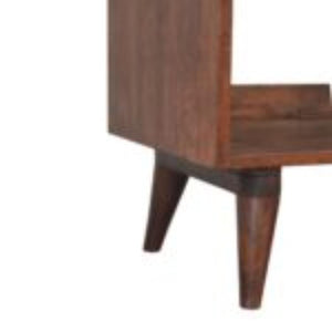 Nordic Storage Bench | Solid Mango Wood | Cherry Finish | Hallway and Bedroom Seating