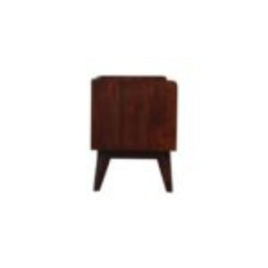 Nordic Storage Bench | Solid Mango Wood | Cherry Finish | Hallway and Bedroom Seating
