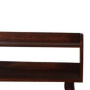 Nordic Storage Bench | Solid Mango Wood | Cherry Finish | Hallway and Bedroom Seating