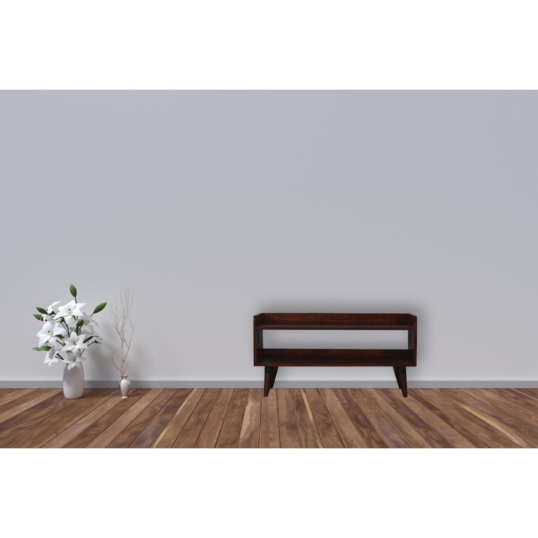 Nordic Storage Bench | Solid Mango Wood | Cherry Finish | Hallway and Bedroom Seating