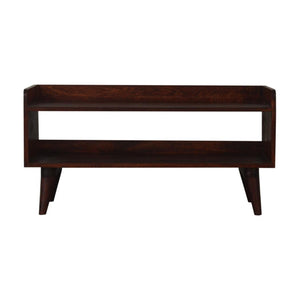 Nordic Storage Bench | Solid Mango Wood | Cherry Finish | Hallway and Bedroom Seating