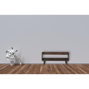 Nordic Storage Bench | Solid Mango Wood | Walnut Finish | Hallway and Bedroom Seating