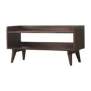 Nordic Storage Bench | Solid Mango Wood | Walnut Finish | Hallway and Bedroom Seating