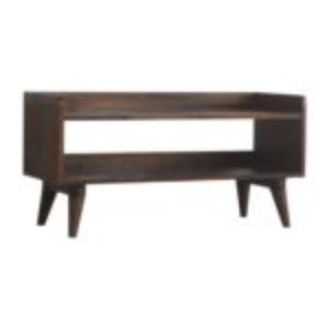 Nordic Storage Bench | Solid Mango Wood | Walnut Finish | Hallway and Bedroom Seating