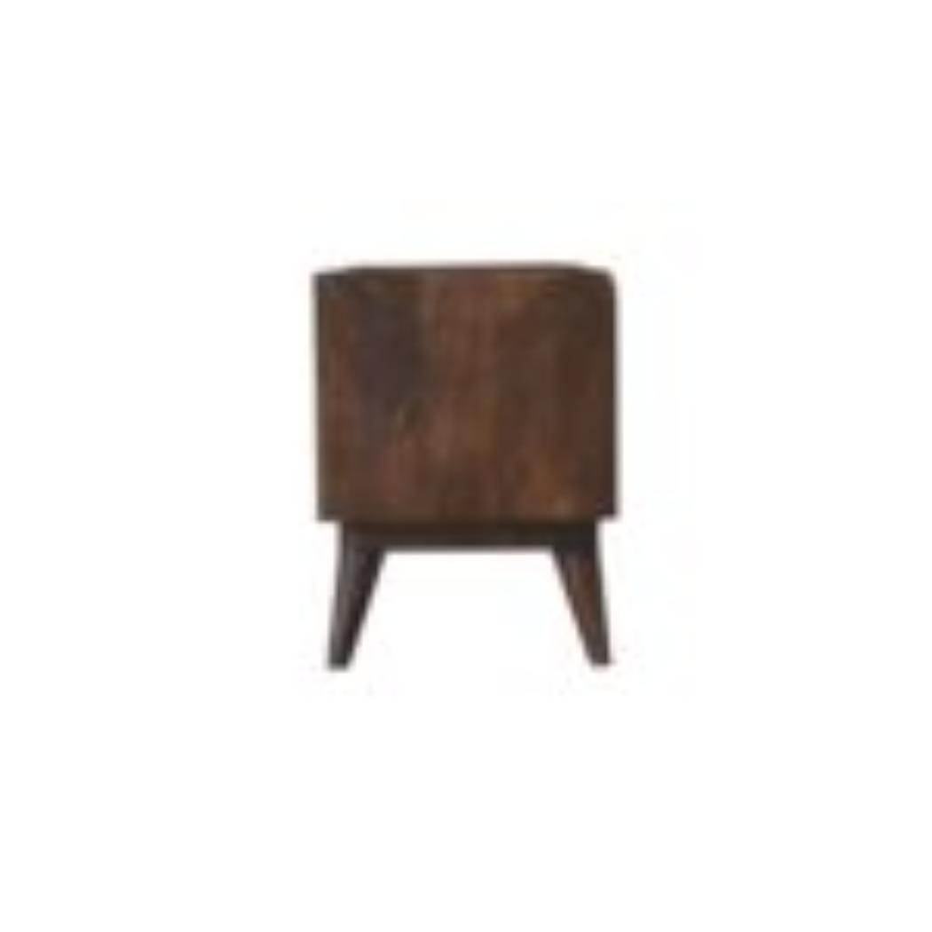 Nordic Storage Bench | Solid Mango Wood | Walnut Finish | Hallway and Bedroom Seating