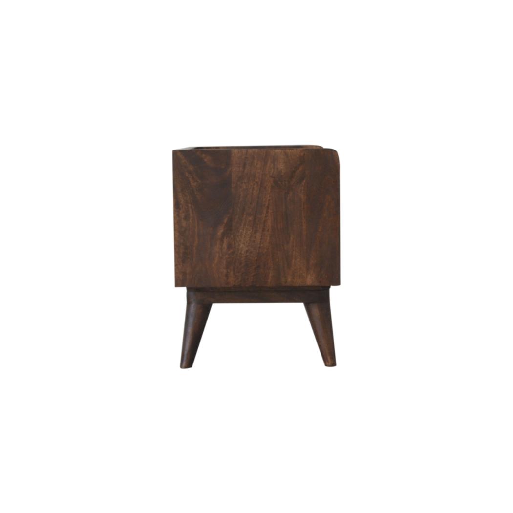 Nordic Storage Bench | Solid Mango Wood | Walnut Finish | Hallway and Bedroom Seating