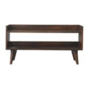 Nordic Storage Bench | Solid Mango Wood | Walnut Finish | Hallway and Bedroom Seating