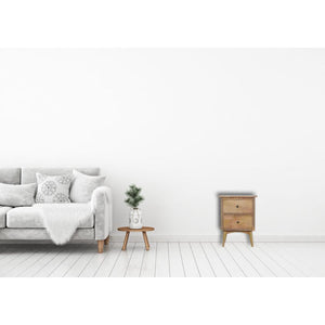 Nordic Style 2 Drawer Bedside Table | Minimalist Design | Bedroom Storage