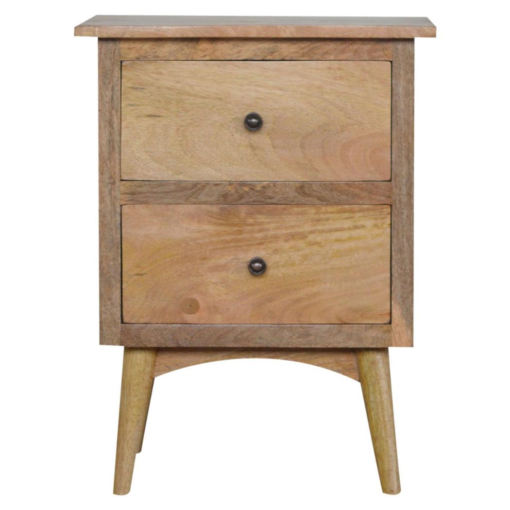 Nordic Style 2 Drawer Bedside Table | Minimalist Design | Bedroom Storage