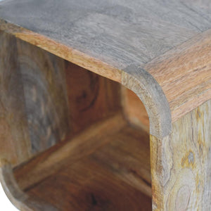 Oak Floating Open Bedside Table | Solid Mango Wood | Oak Finish | Wall-Mounted Nightstand