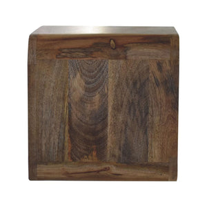 Oak Floating Open Bedside Table | Solid Mango Wood | Oak Finish | Wall-Mounted Nightstand
