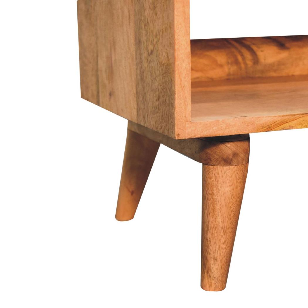 Oak-Inspired Bench with Tan Leather Seatpad | Artisan-Crafted Design