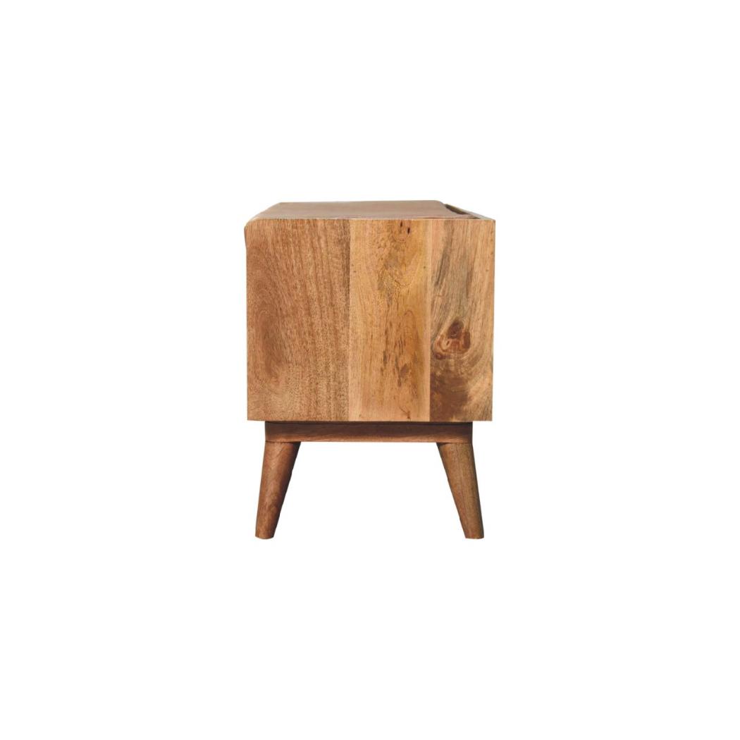 Oak-Inspired Bench with Tan Leather Seatpad | Artisan-Crafted Design