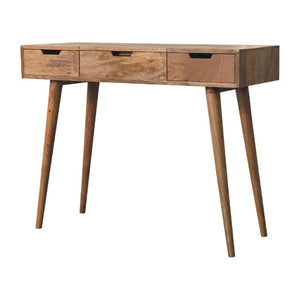 Oak-Inspired Dressing Table | Solid Mango Wood | Natural Finish | Bedroom Vanity